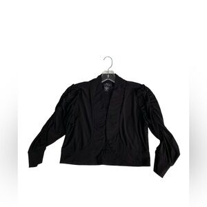 Nina Leonard black shrug cropped jacket cardigan size S